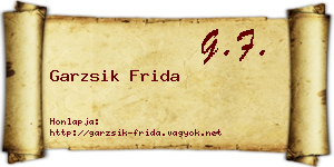 Garzsik Frida névjegykártya